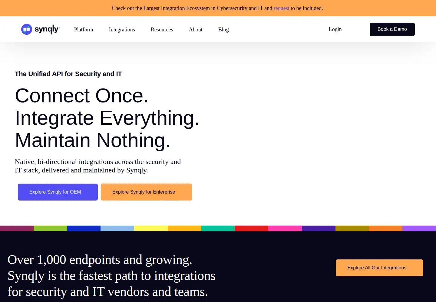 Screenshot of synqly.com