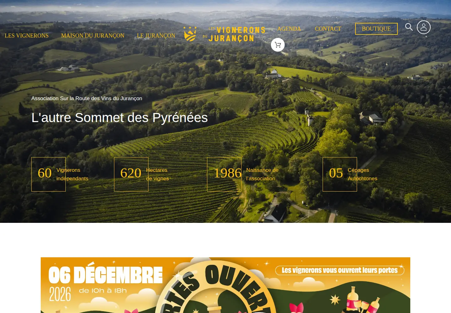 Captured homepage of vins-jurancon.fr in the current scan