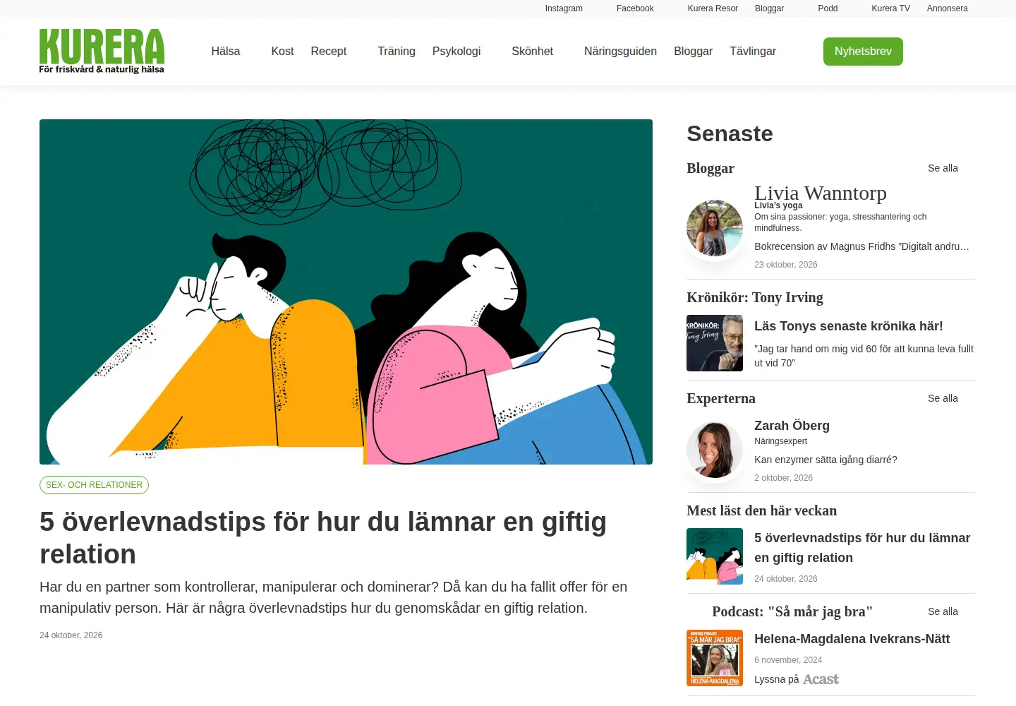 Screenshot of kurera.se