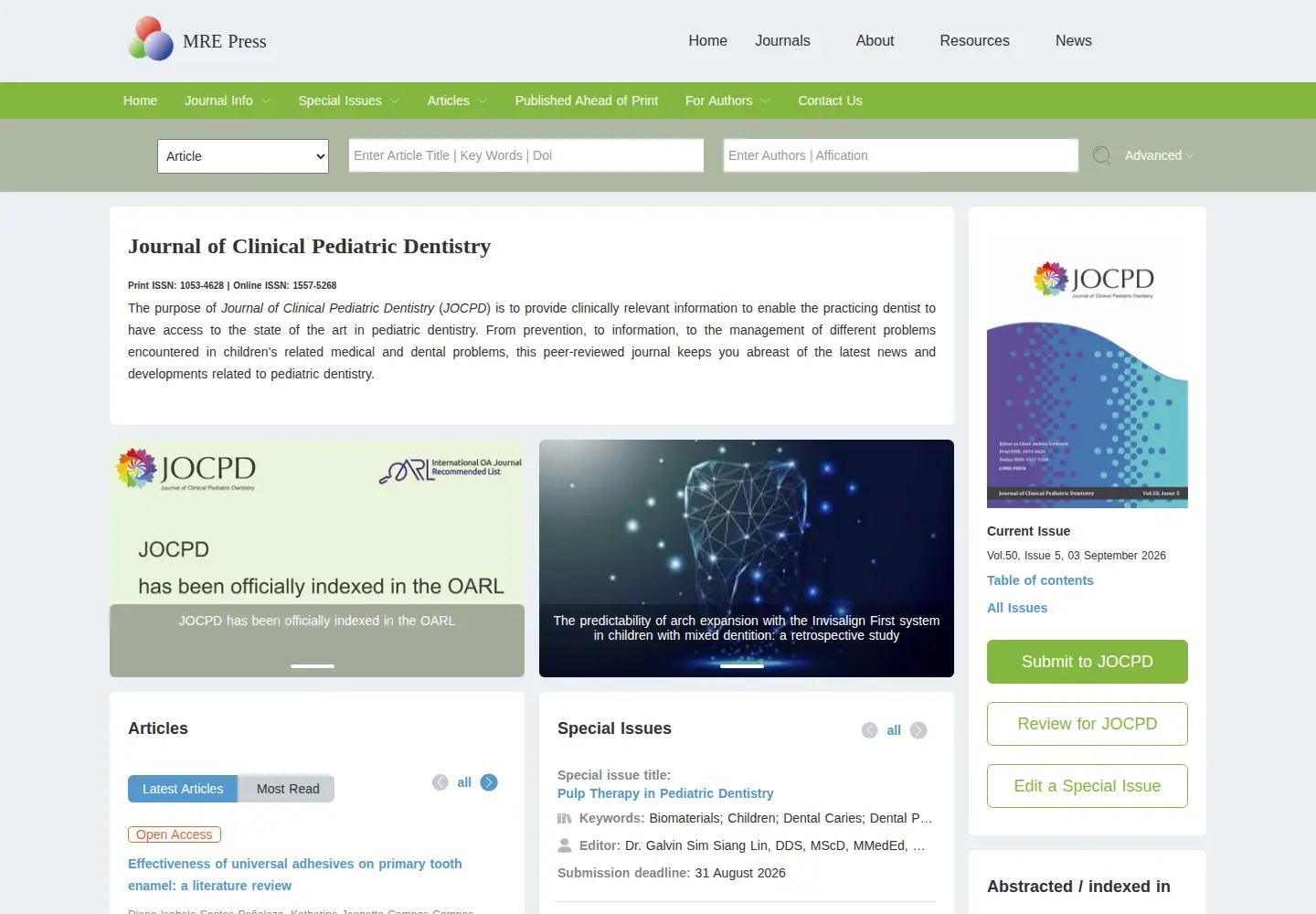 Screenshot of jocpd.com