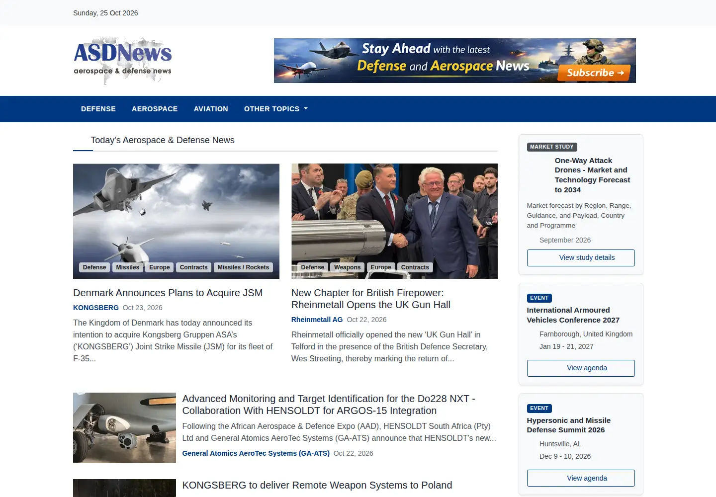 Captured homepage of asdnews.com in the current scan