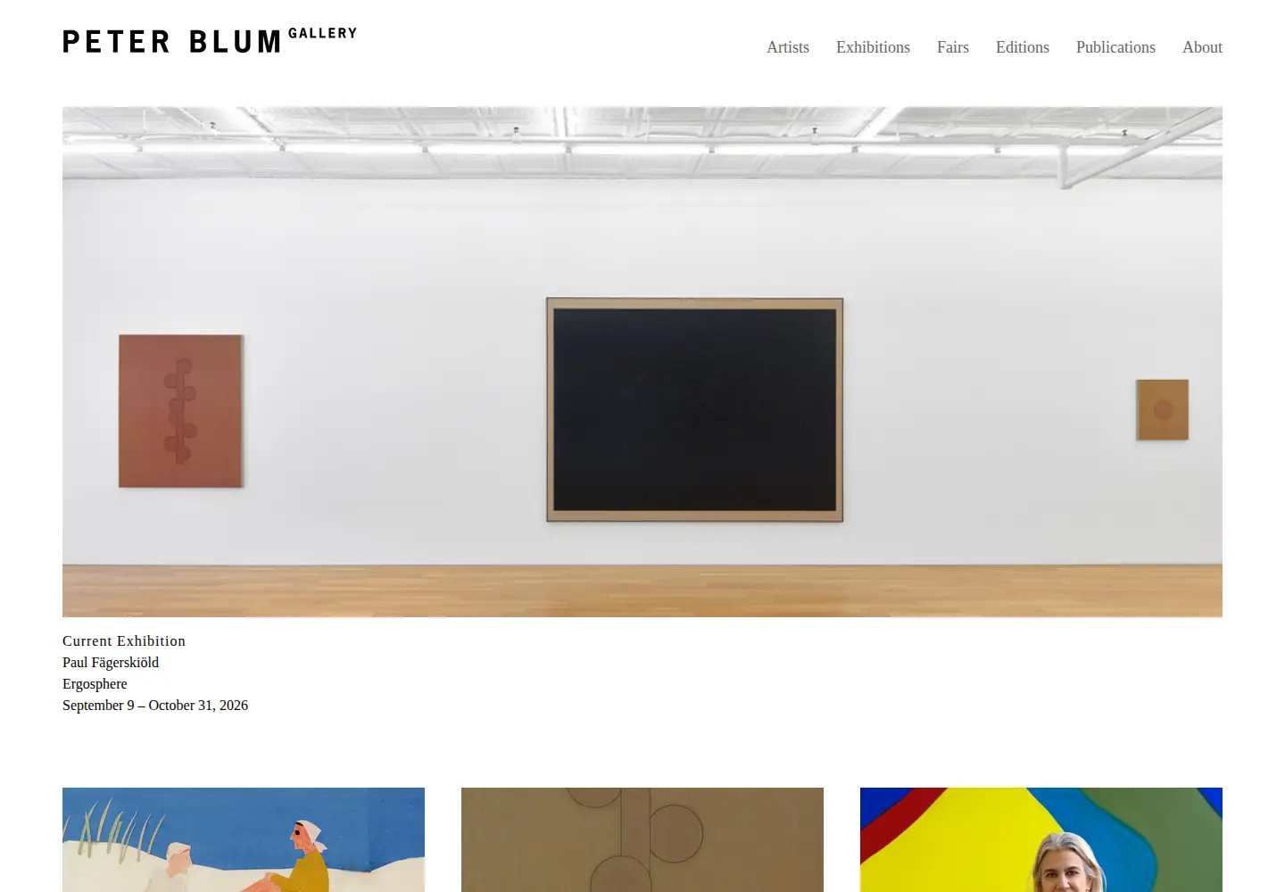 Screenshot of peterblumgallery.com