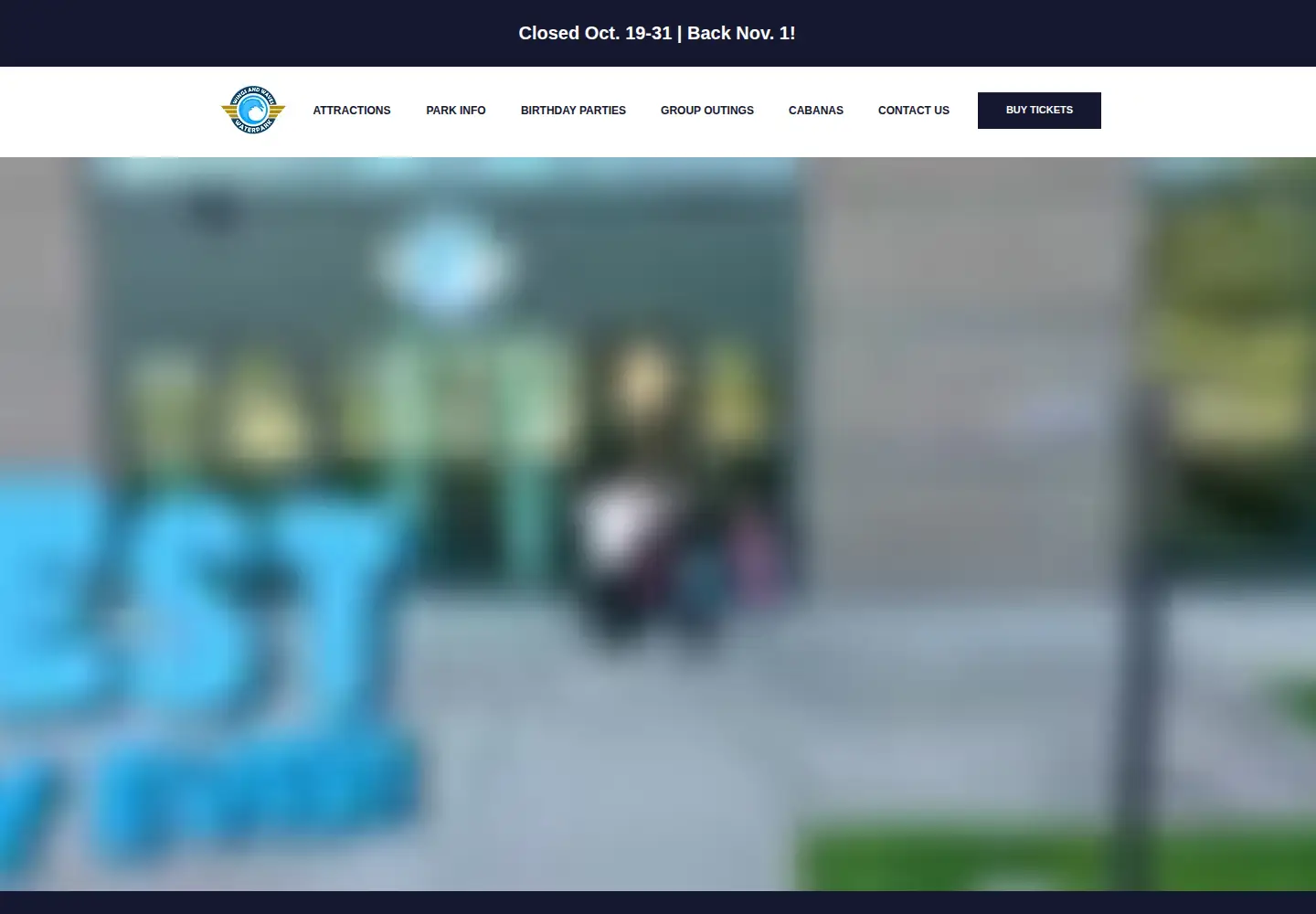 Screenshot of wingsandwaveswaterpark.com
