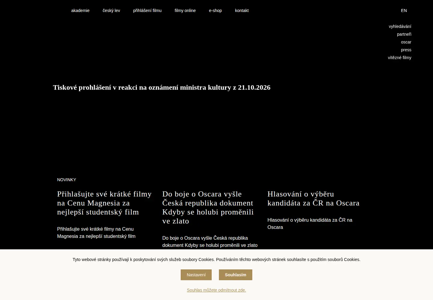 Screenshot of filmovaakademie.cz