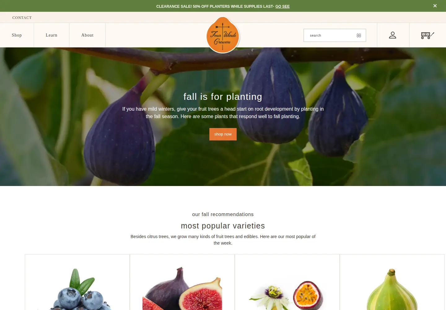 Screenshot of fourwindsgrowers.com