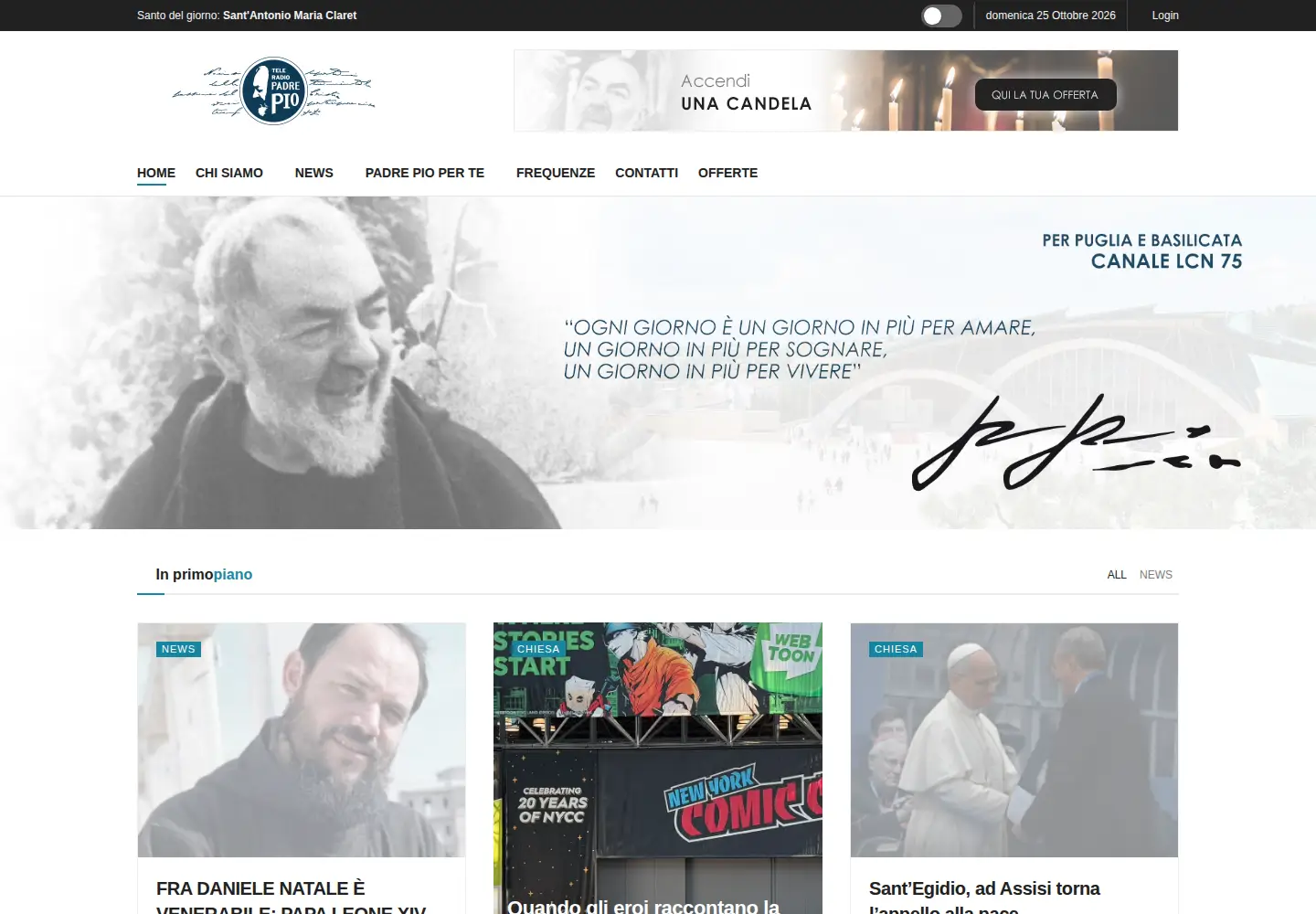 Screenshot of teleradiopadrepio.it