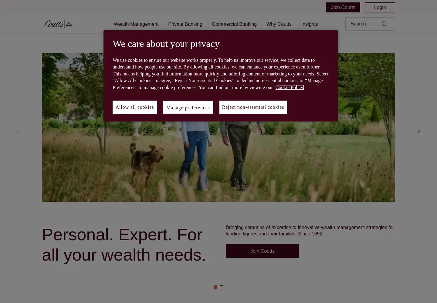 Screenshot of coutts.com