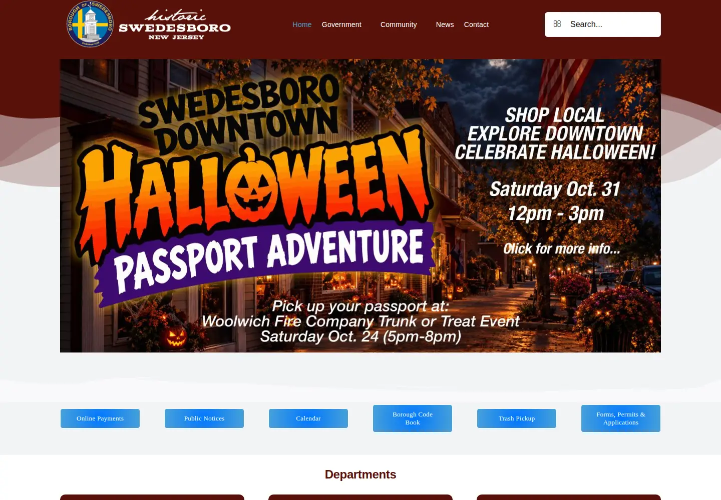 Captured homepage of historicswedesboro.com in the current scan