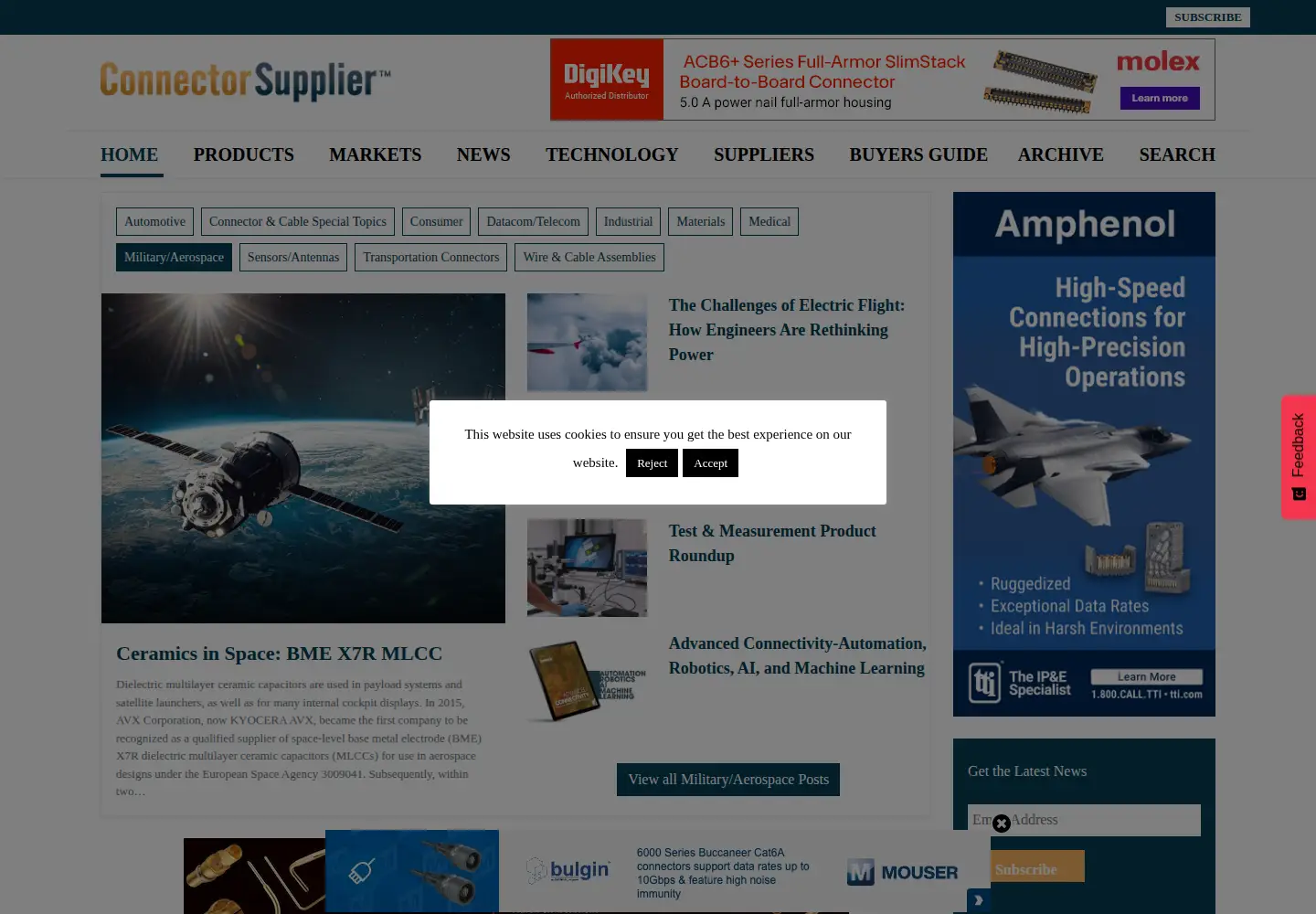 Screenshot of connectorsupplier.com