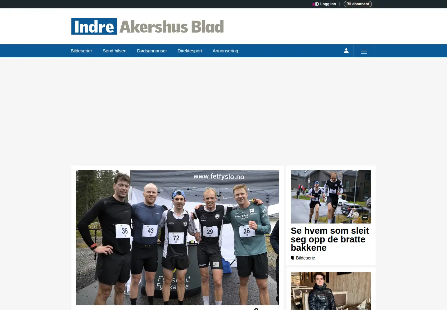 Captured homepage of indre.no in the current scan