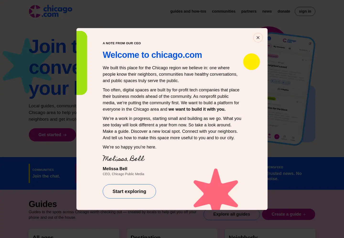 Captured homepage of chicago.com in the current scan