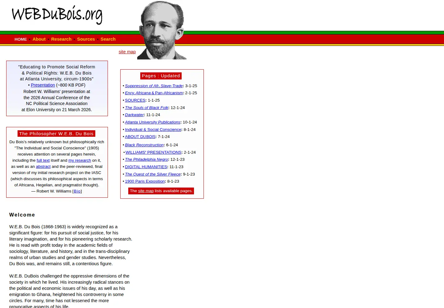 Screenshot of webdubois.org
