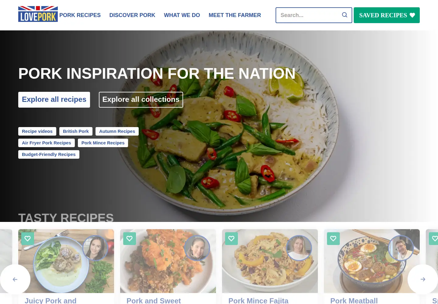 Screenshot of lovepork.co.uk
