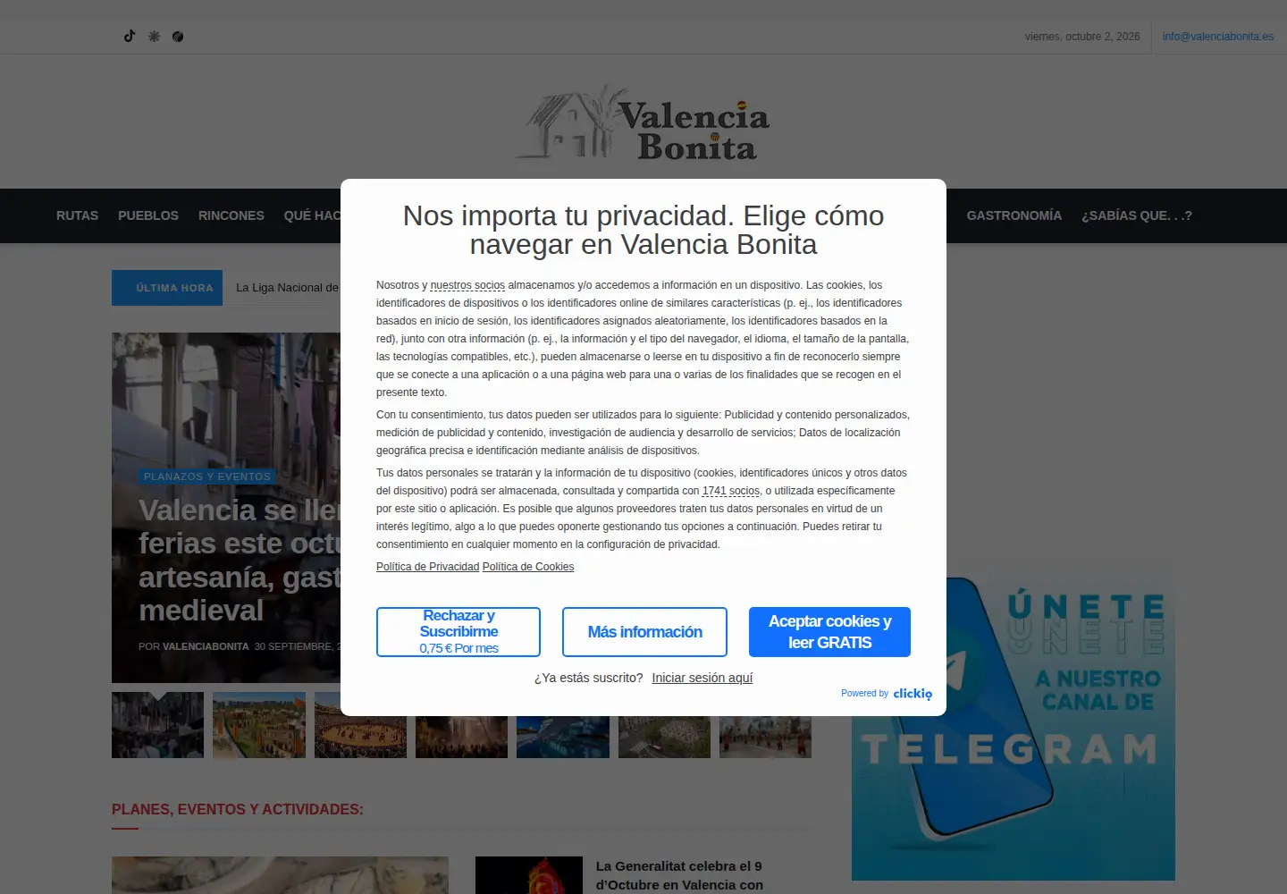 Screenshot of valenciabonita.es