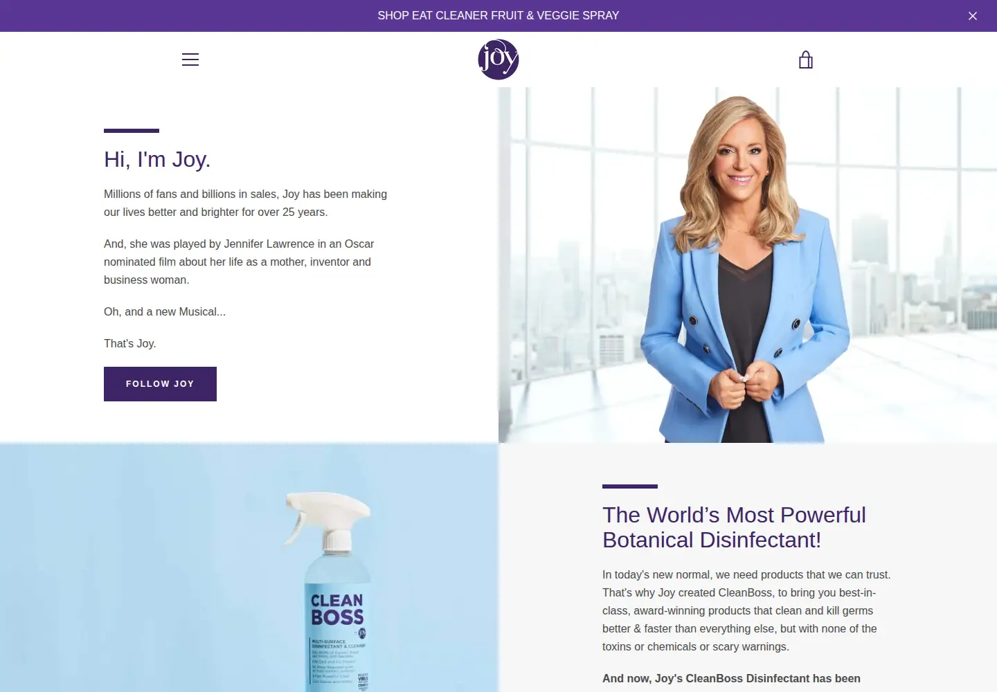 Screenshot of joymangano.com