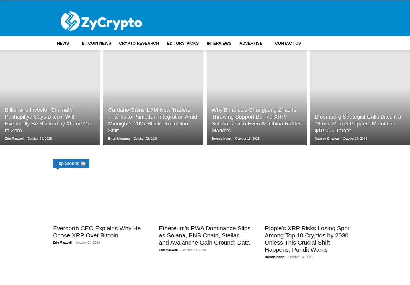 Screenshot of zycrypto.com
