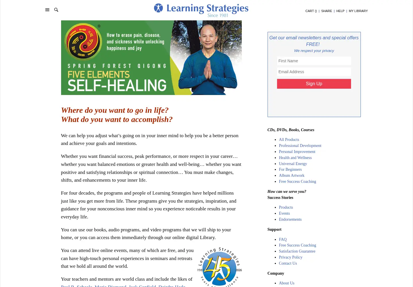 Screenshot of learningstrategies.com