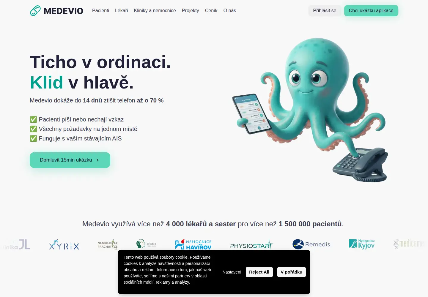 Screenshot of medevio.cz
