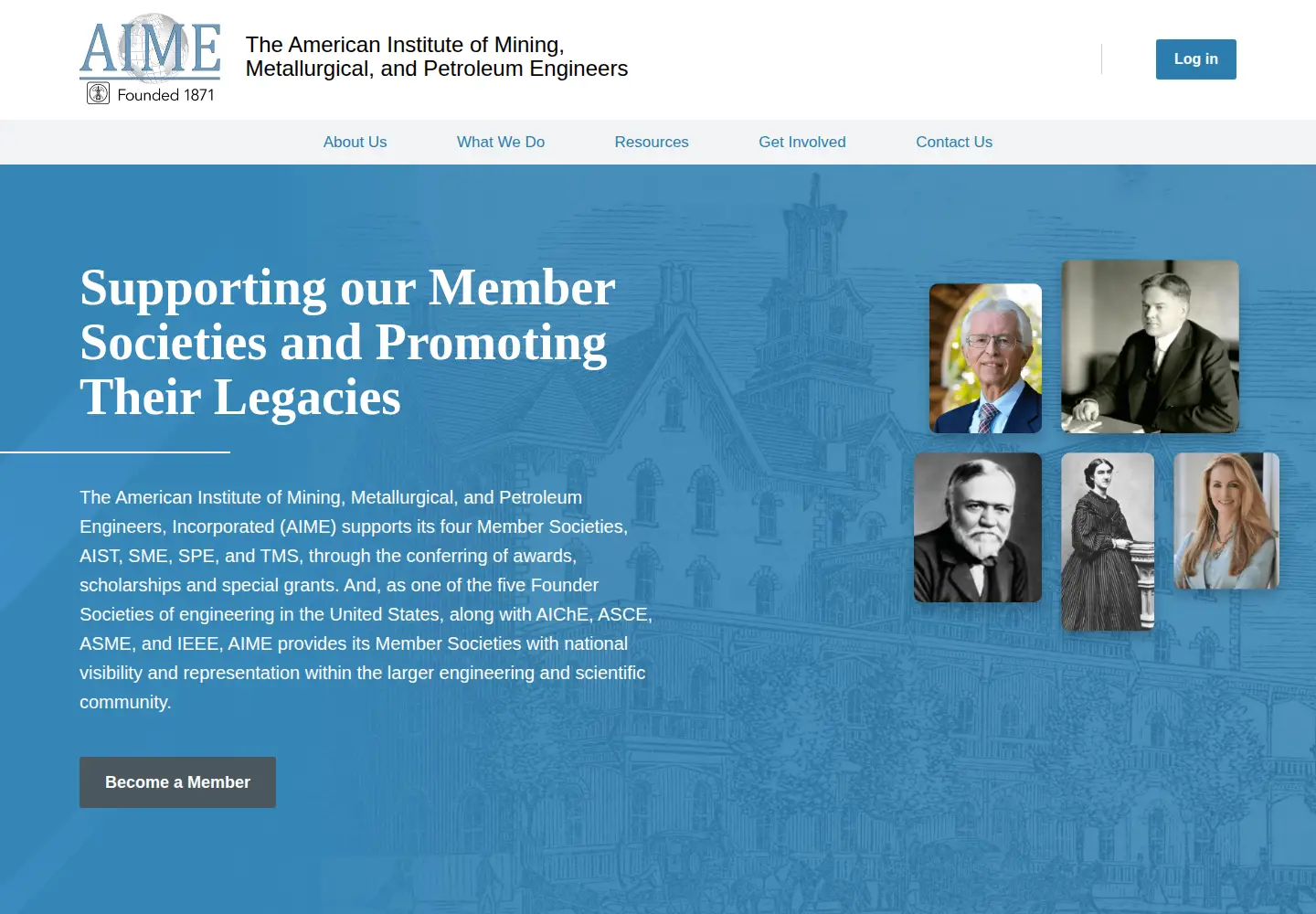Captured homepage of aimehq.org in the current scan