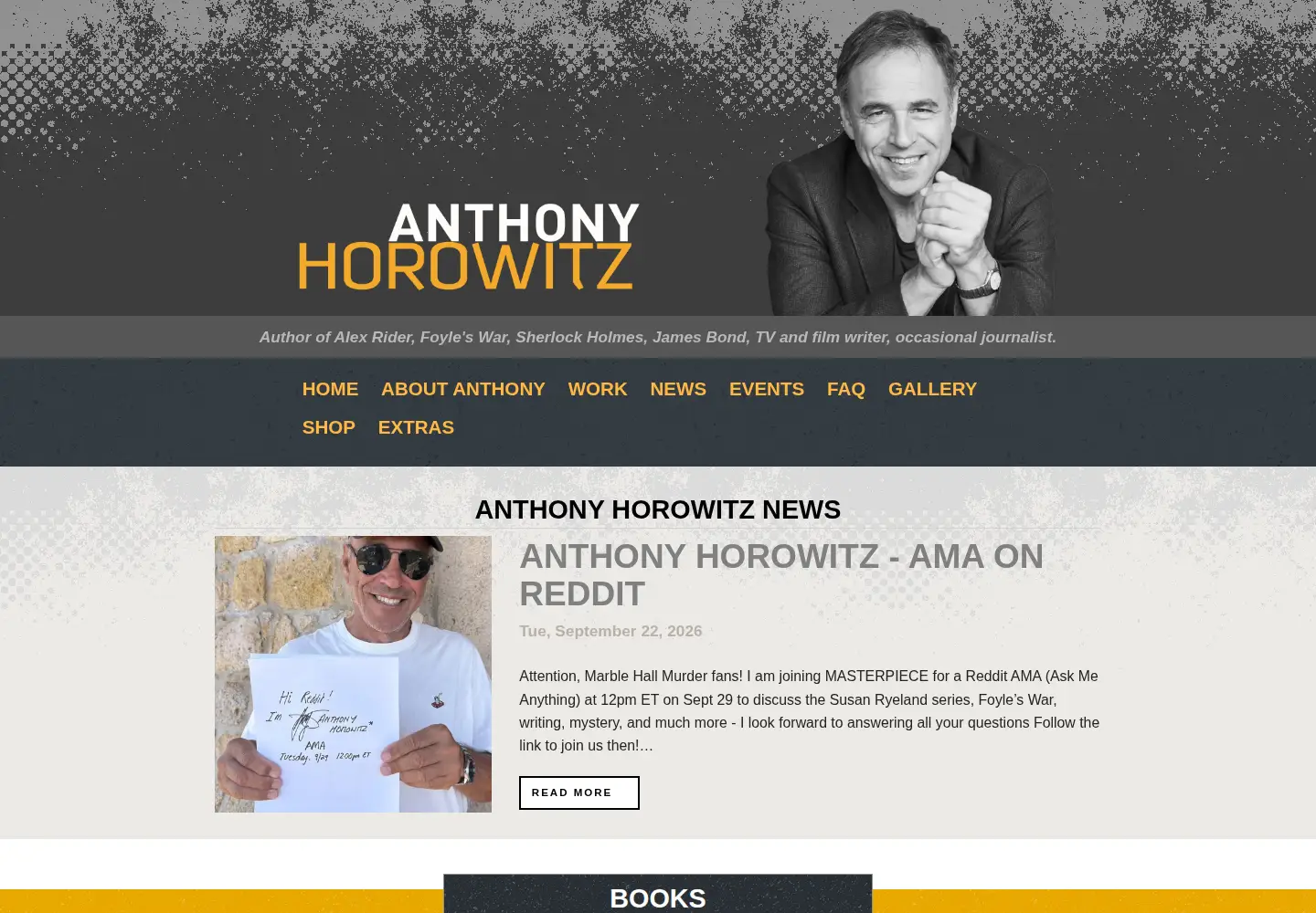 Screenshot of anthonyhorowitz.com