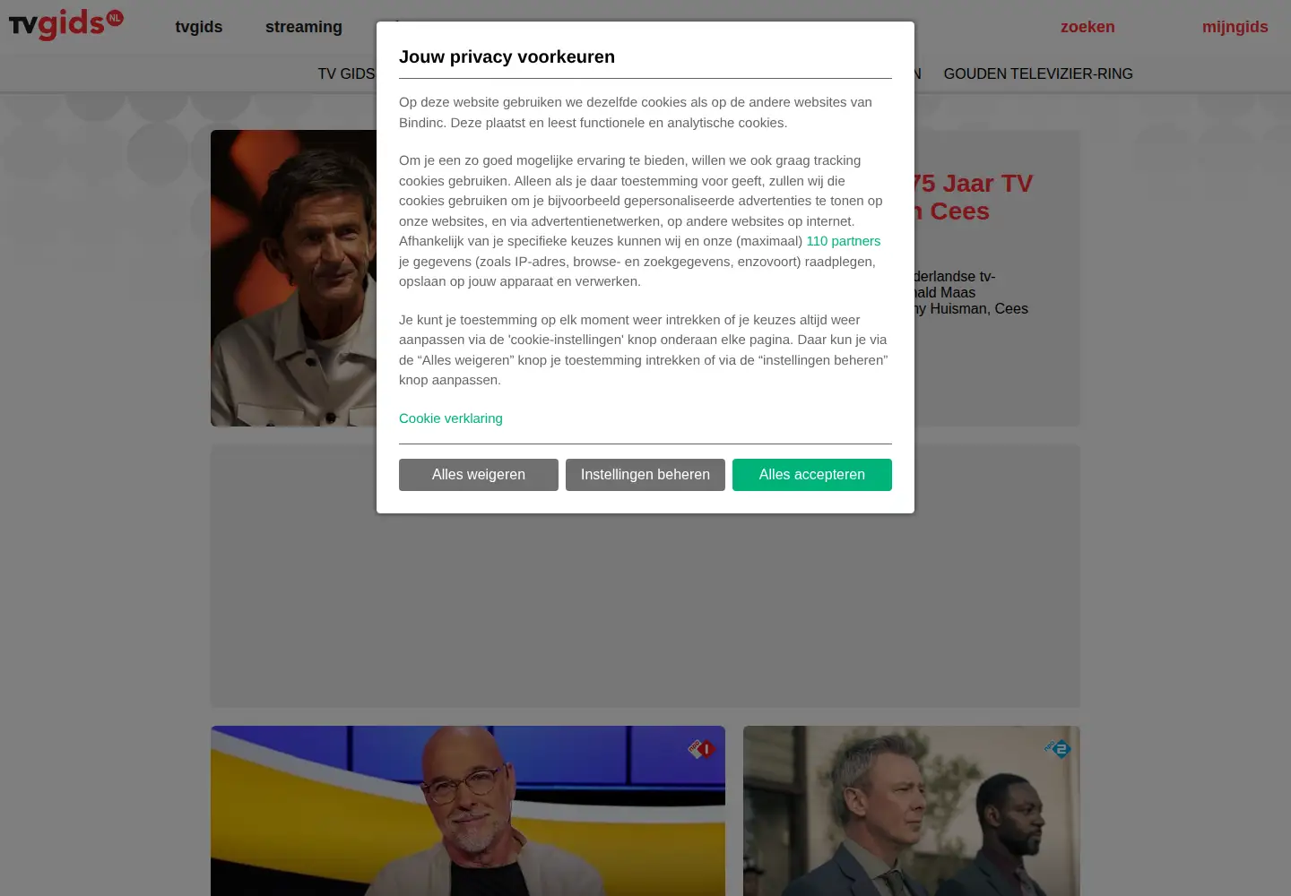 Screenshot of tvgids.nl