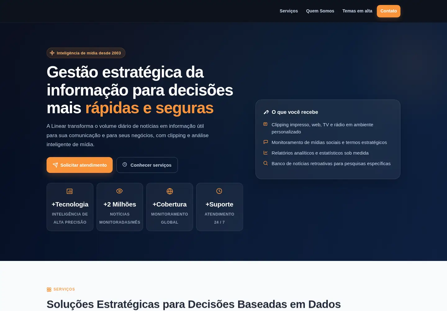 Screenshot of linearclipping.com.br