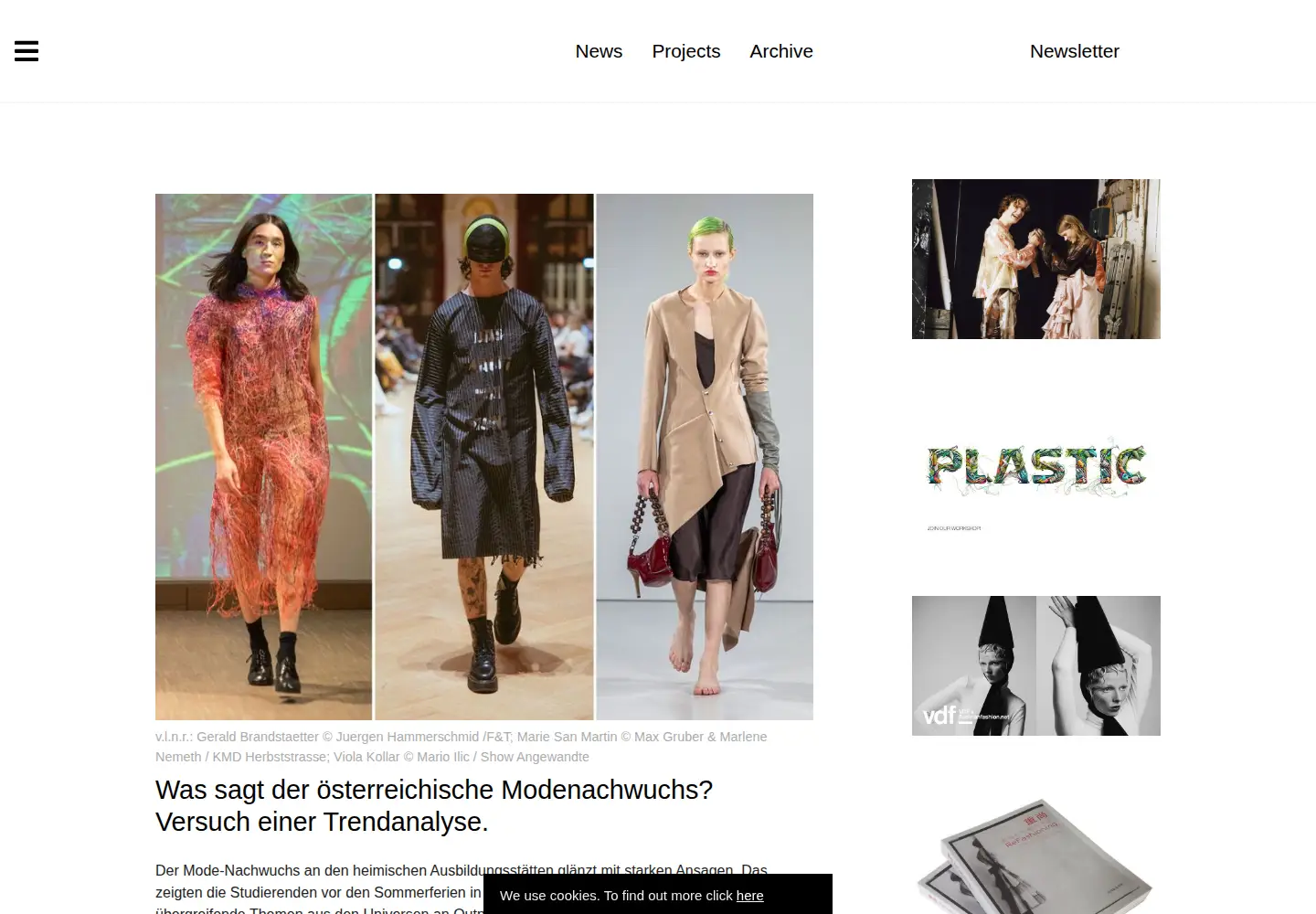 Captured homepage of austrianfashion.net in the current scan