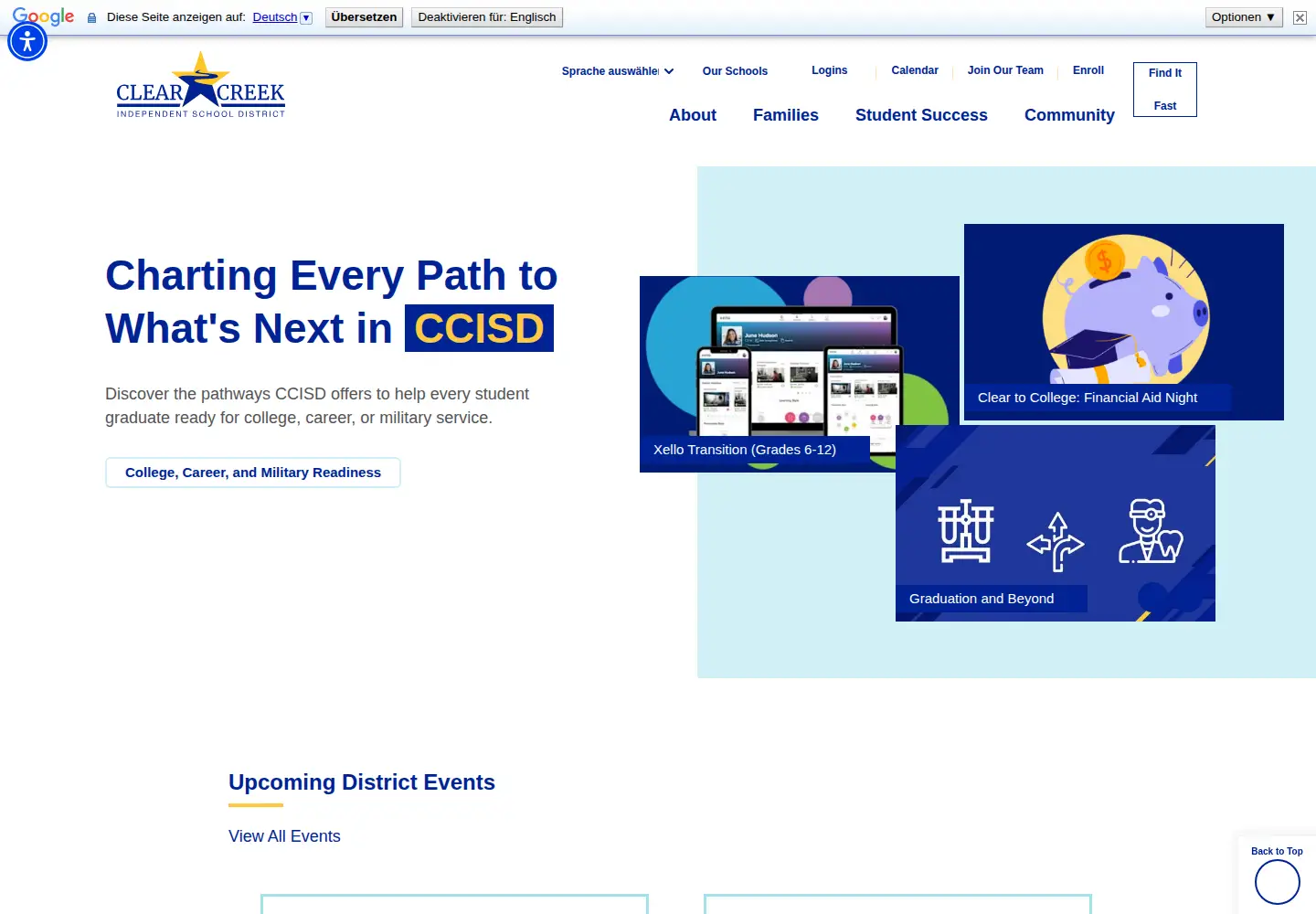 Screenshot of ccisd.net