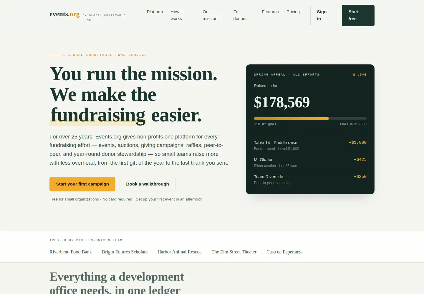 Screenshot of events.org