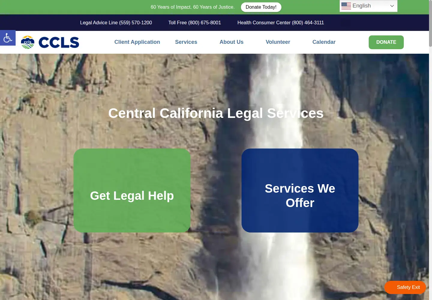 Screenshot of centralcallegal.org
