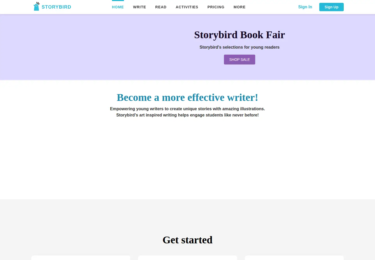 Screenshot of storybird.com