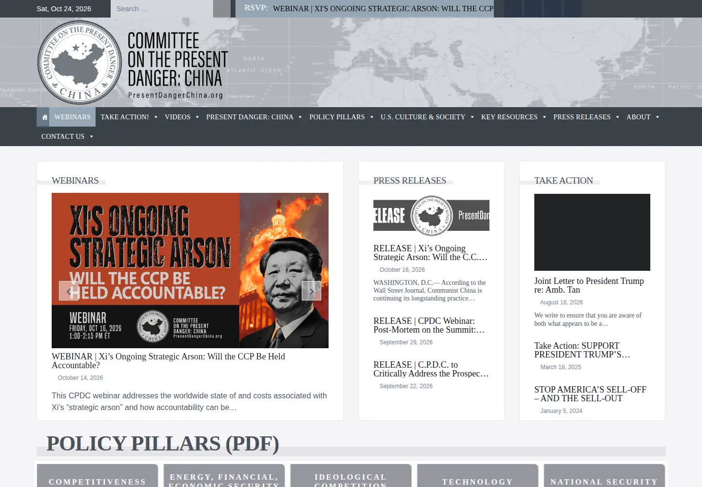 Screenshot of presentdangerchina.org