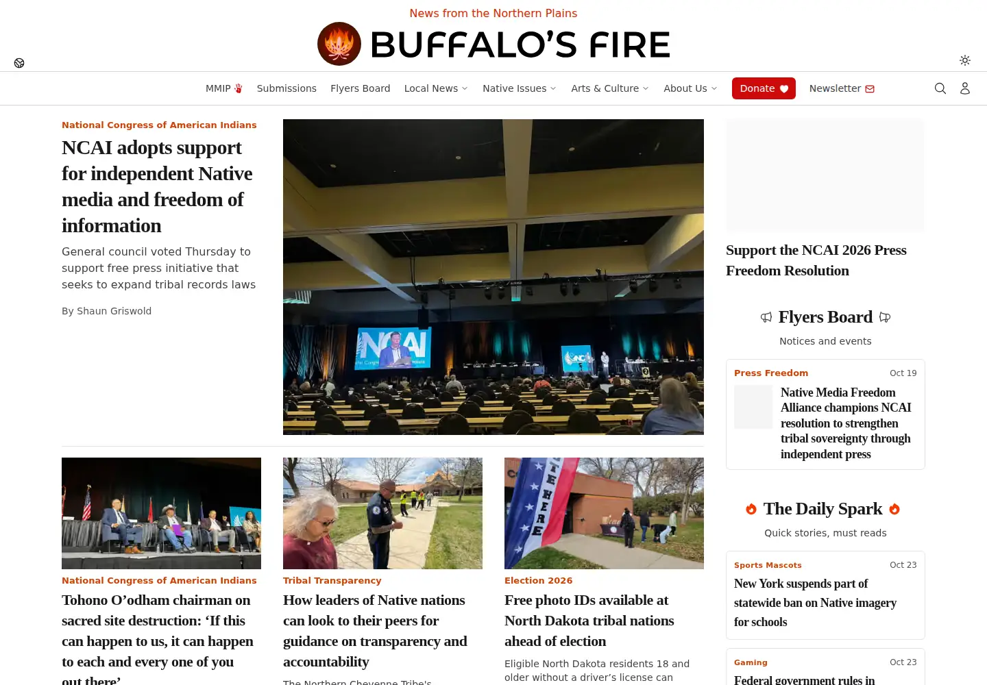 Screenshot of buffalosfire.com