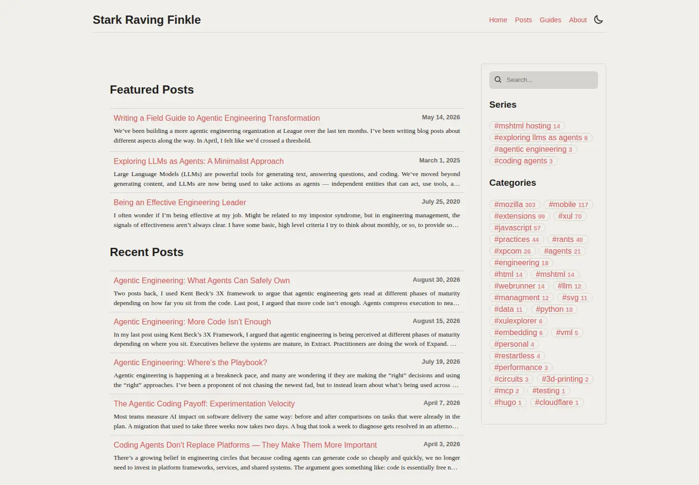 Screenshot of starkravingfinkle.org
