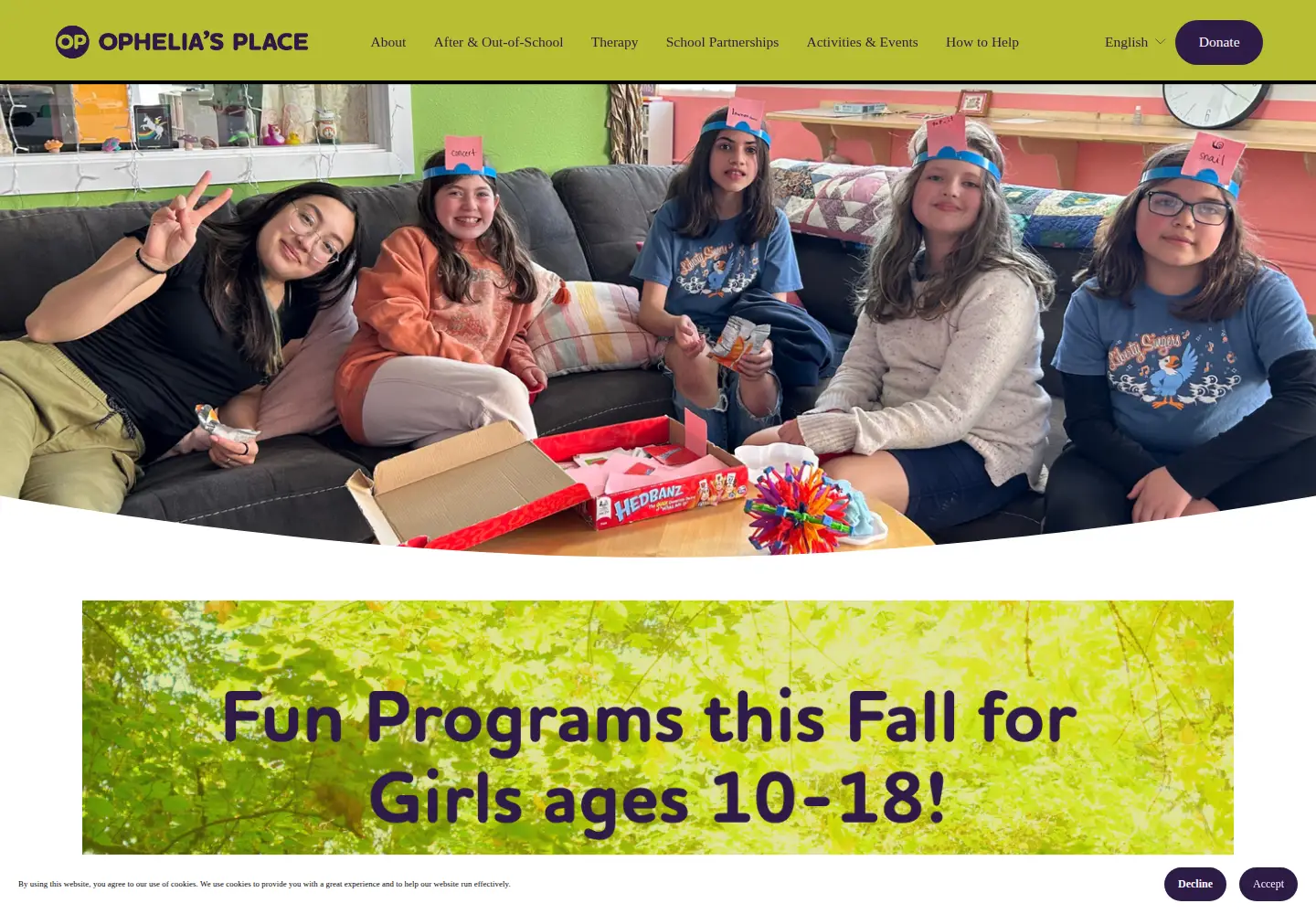 Screenshot of opheliasplace.net