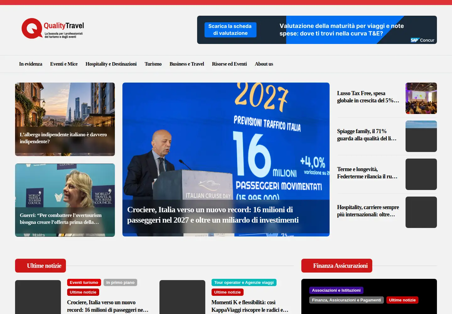 Captured homepage of qualitytravel.it in the current scan