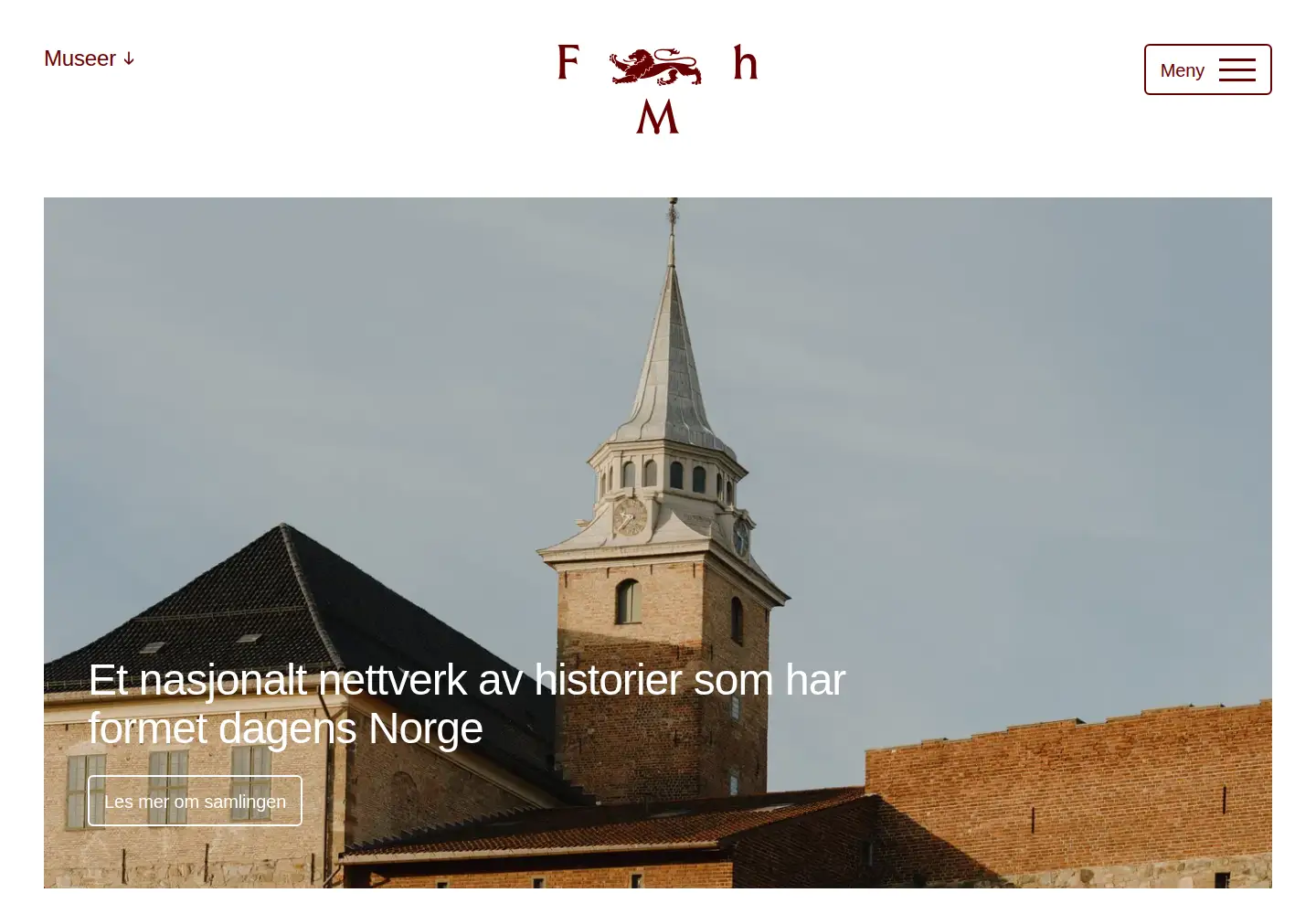 Screenshot of forsvarshistoriskmuseum.no