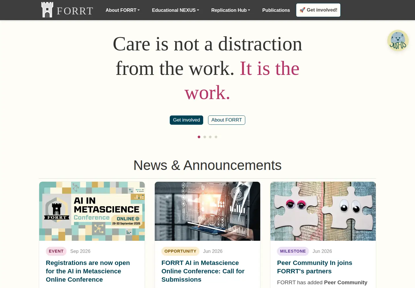 Screenshot of forrt.org