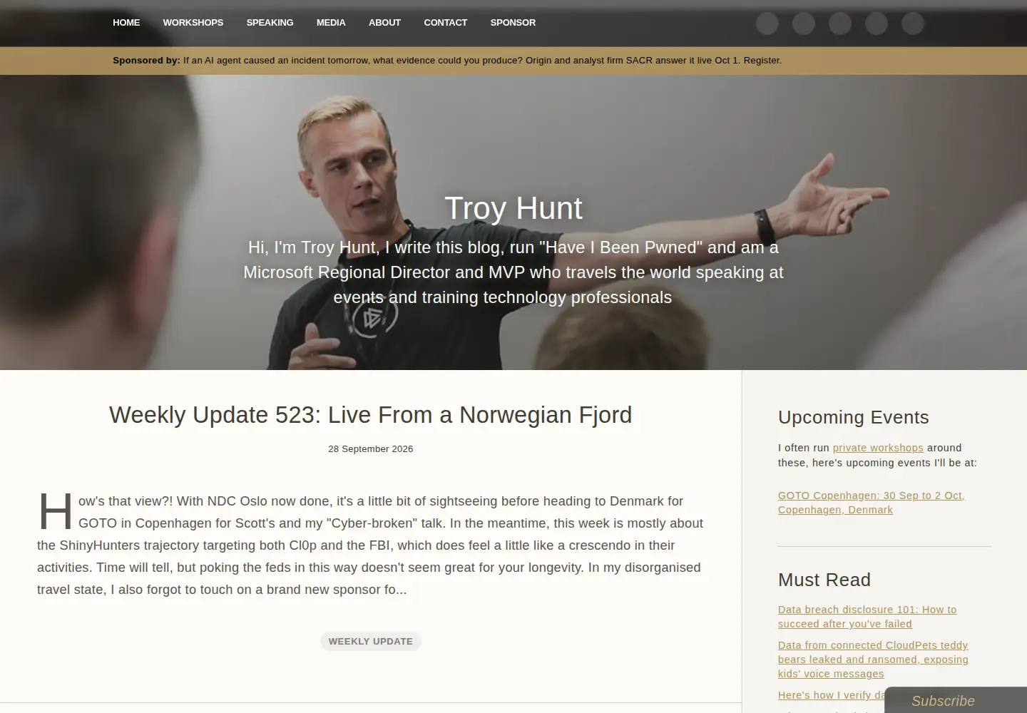 Screenshot of troyhunt.com