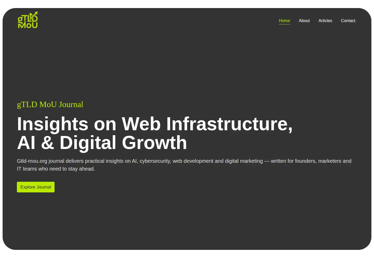 Captured homepage of gtld-mou.org in the current scan