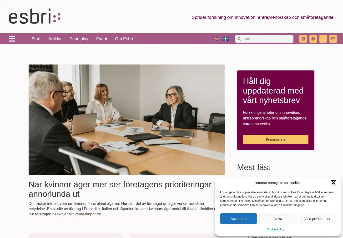 Screenshot of esbri.se