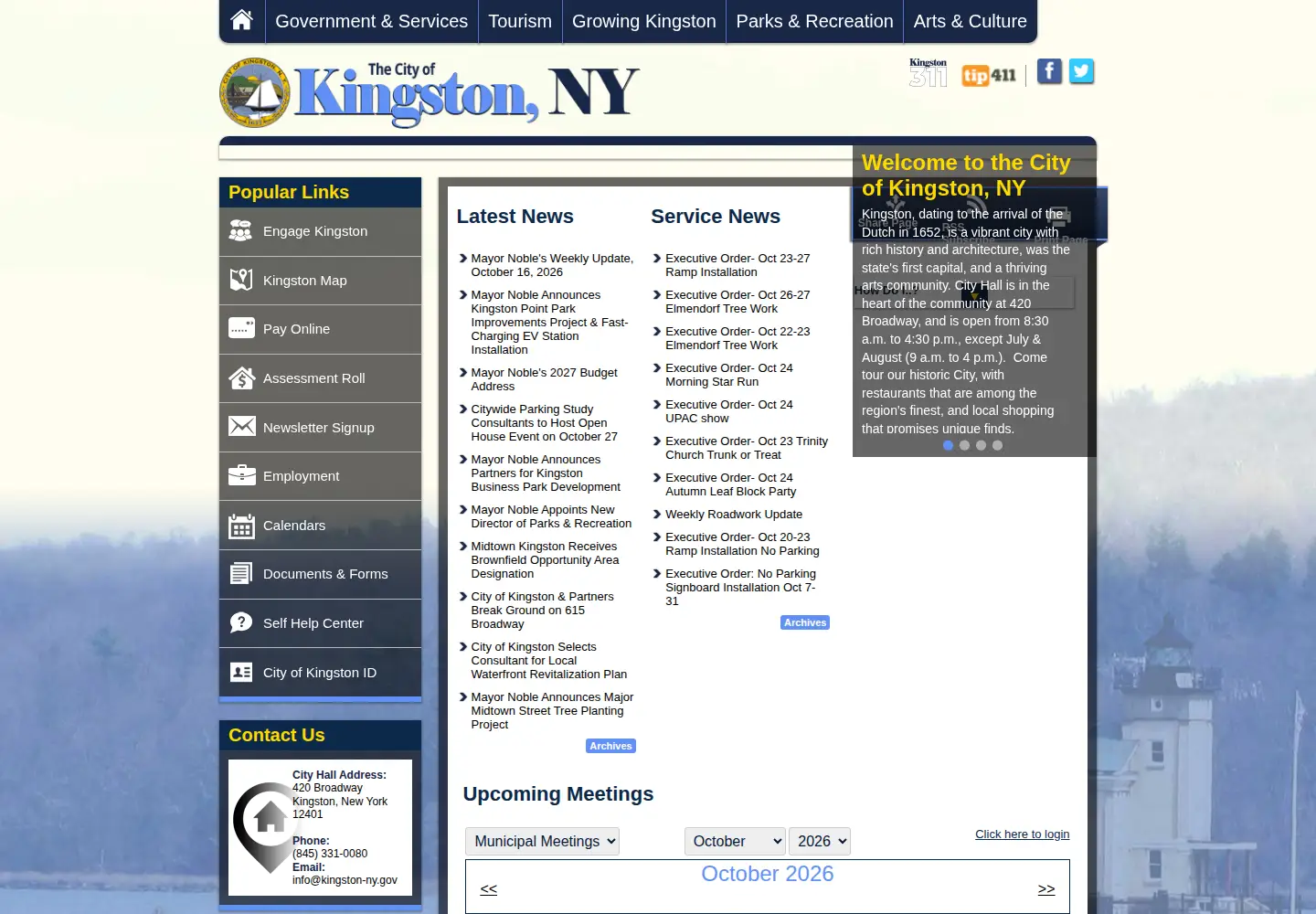 Screenshot of kingston-ny.gov