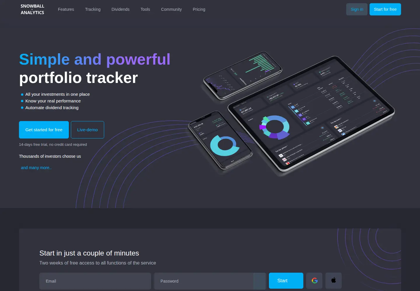 Screenshot of snowball-analytics.com