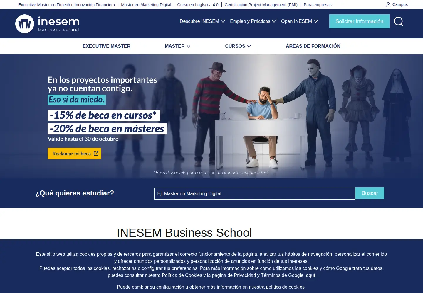 Captured homepage of inesem.es in the current scan