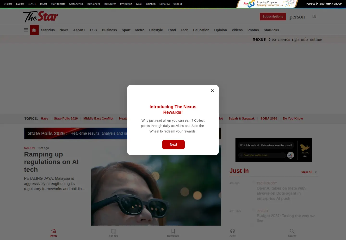 Screenshot of thestar.com.my