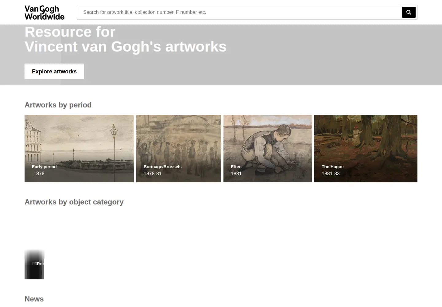 Screenshot of vangoghworldwide.org