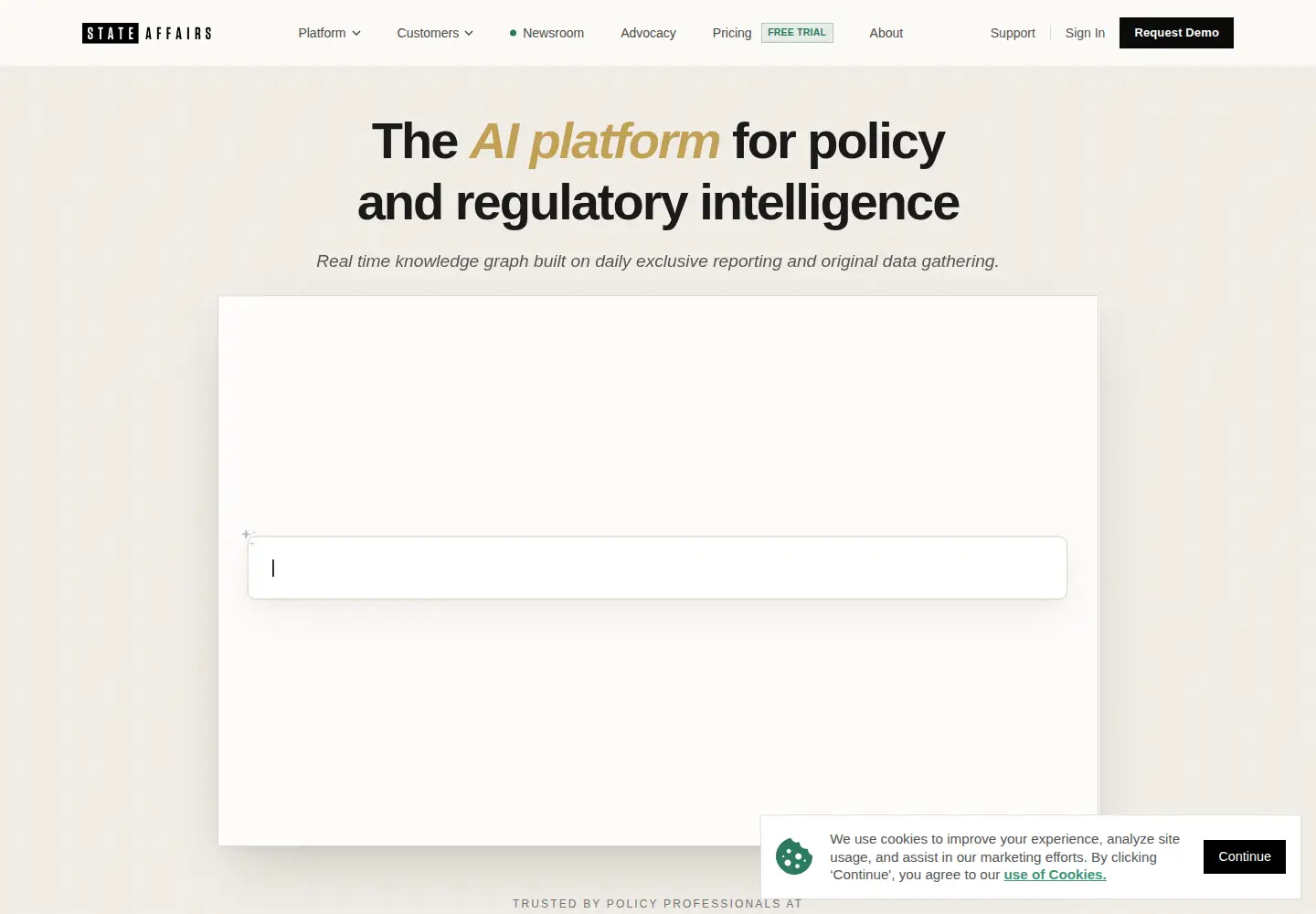 Screenshot of stateaffairs.com
