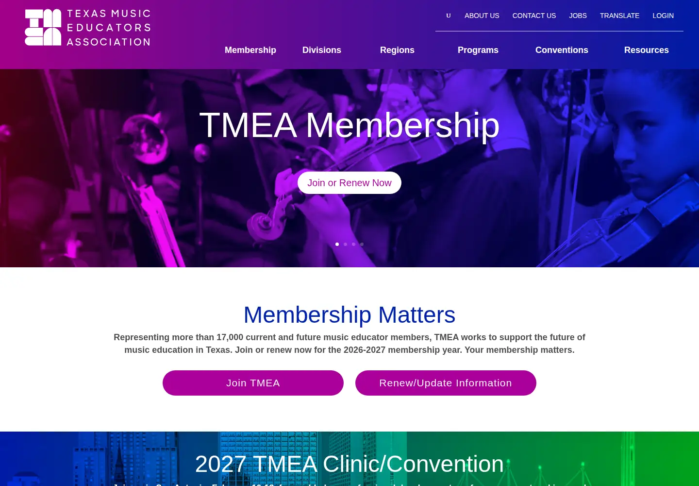 Screenshot of tmea.org