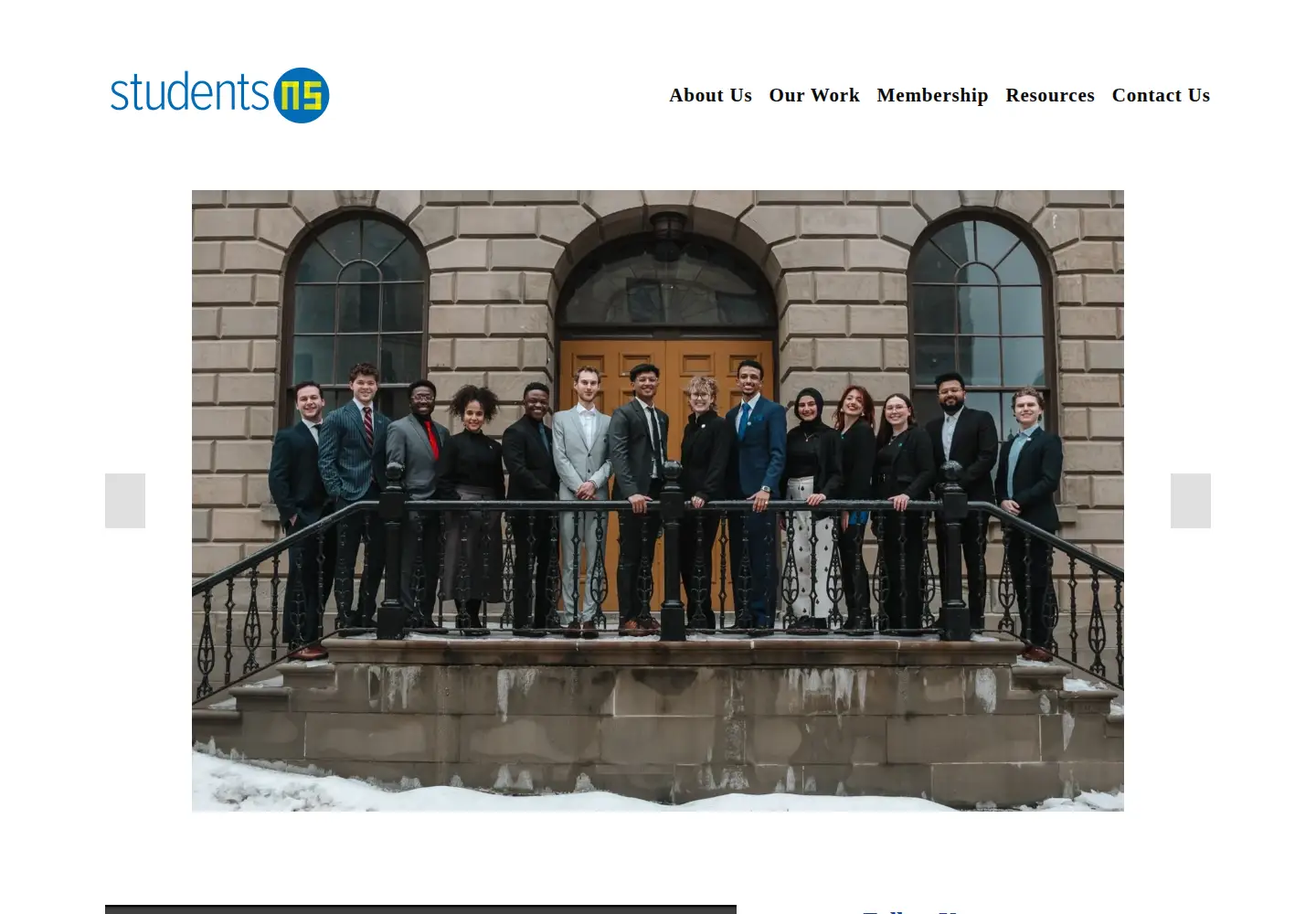 Captured homepage of studentsns.ca in the current scan