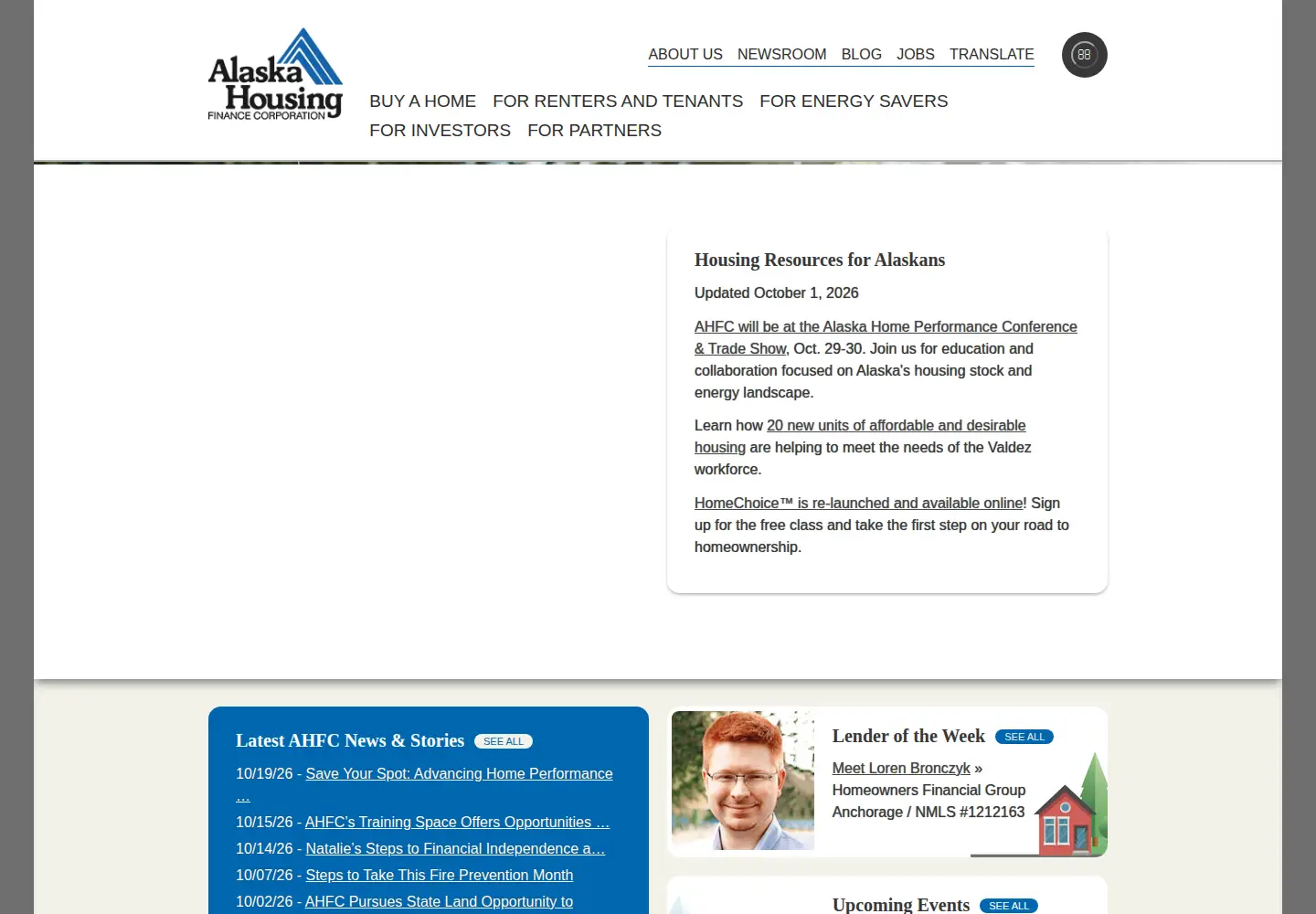 Screenshot of ahfc.us